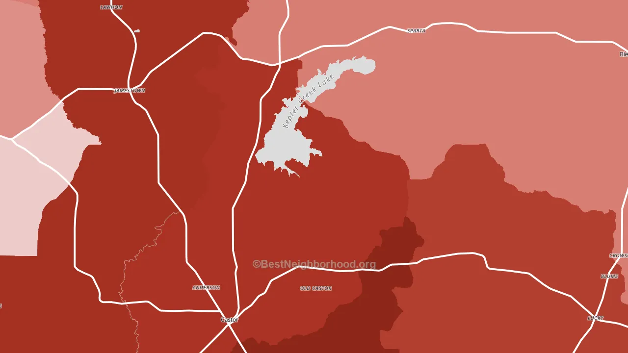 Bryceland, LA block-group political-lean map