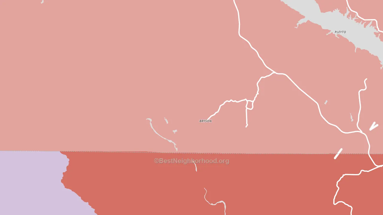 Bryson, CA block-group political-lean map