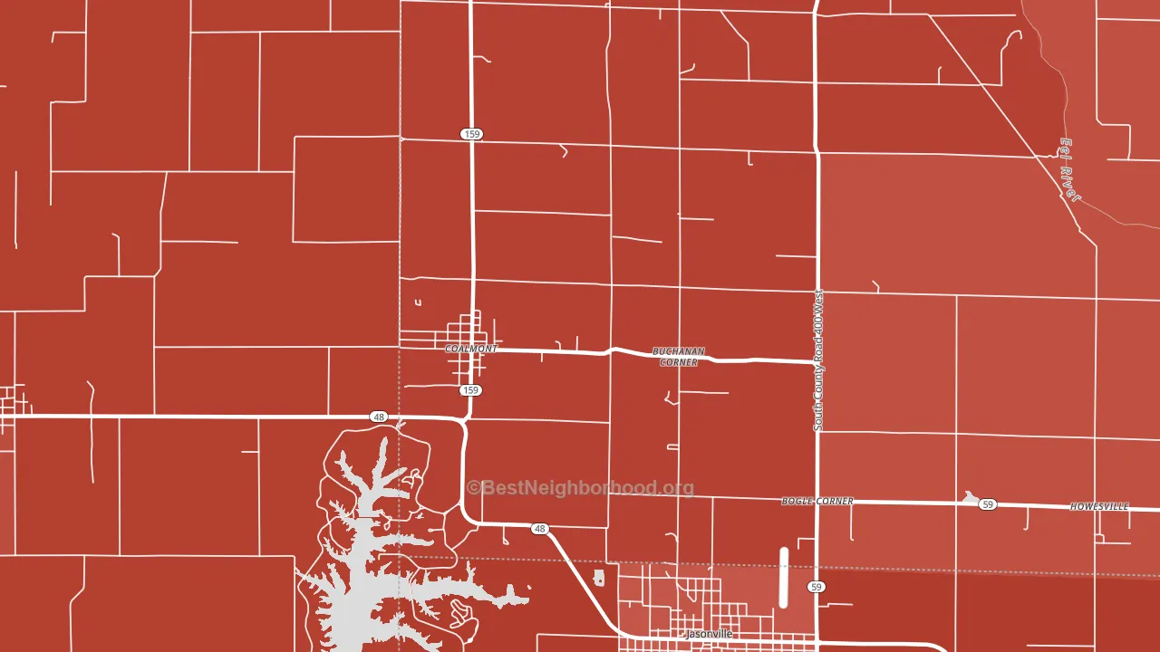 Buchanan Corner, IN block-group political-lean map