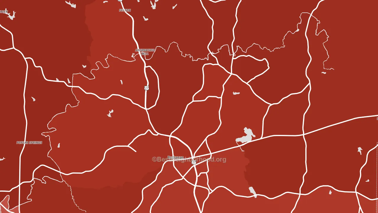 Buchanan, GA block-group political-lean map