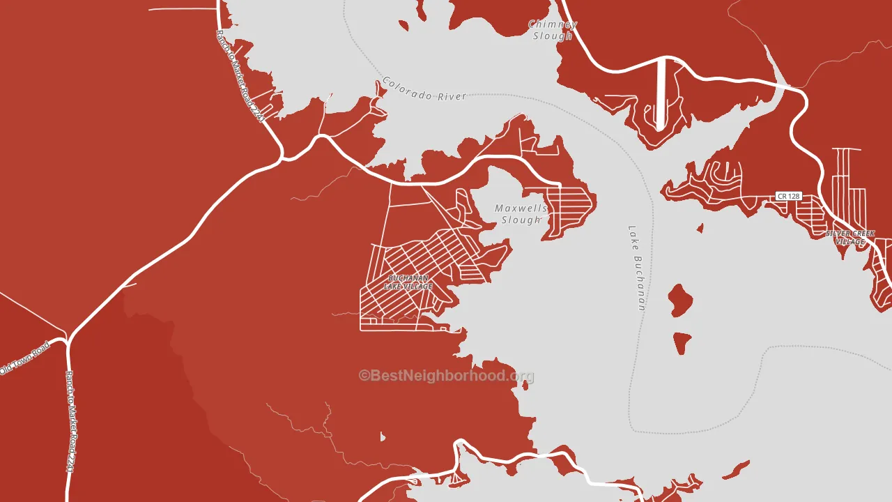 Buchanan Lake Village, TX block-group political-lean map