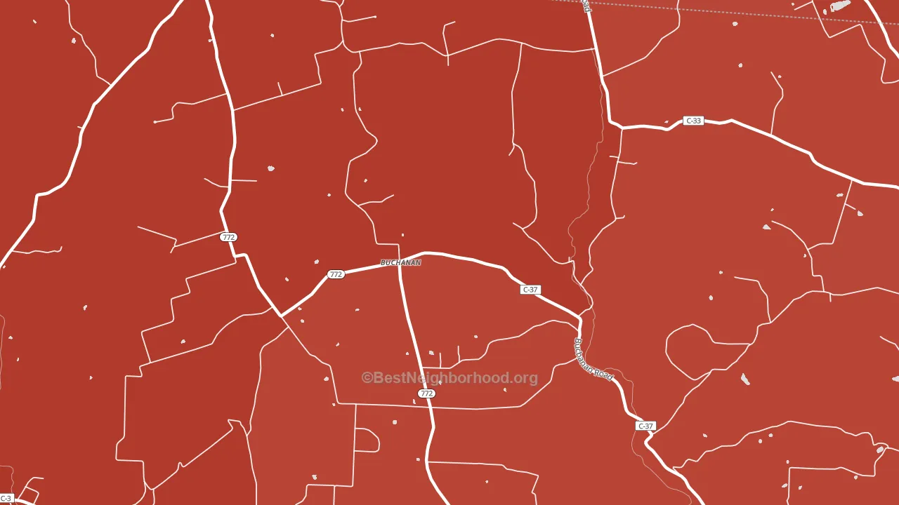 Buchanan, OH block-group political-lean map