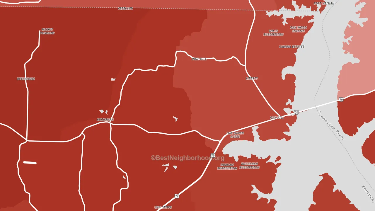 Buchanan, TN block-group political-lean map