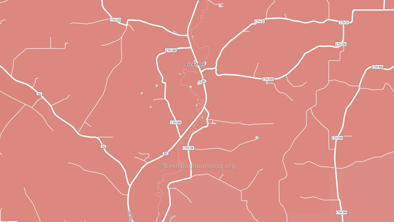 Buck Creek, WI block-group political-lean map