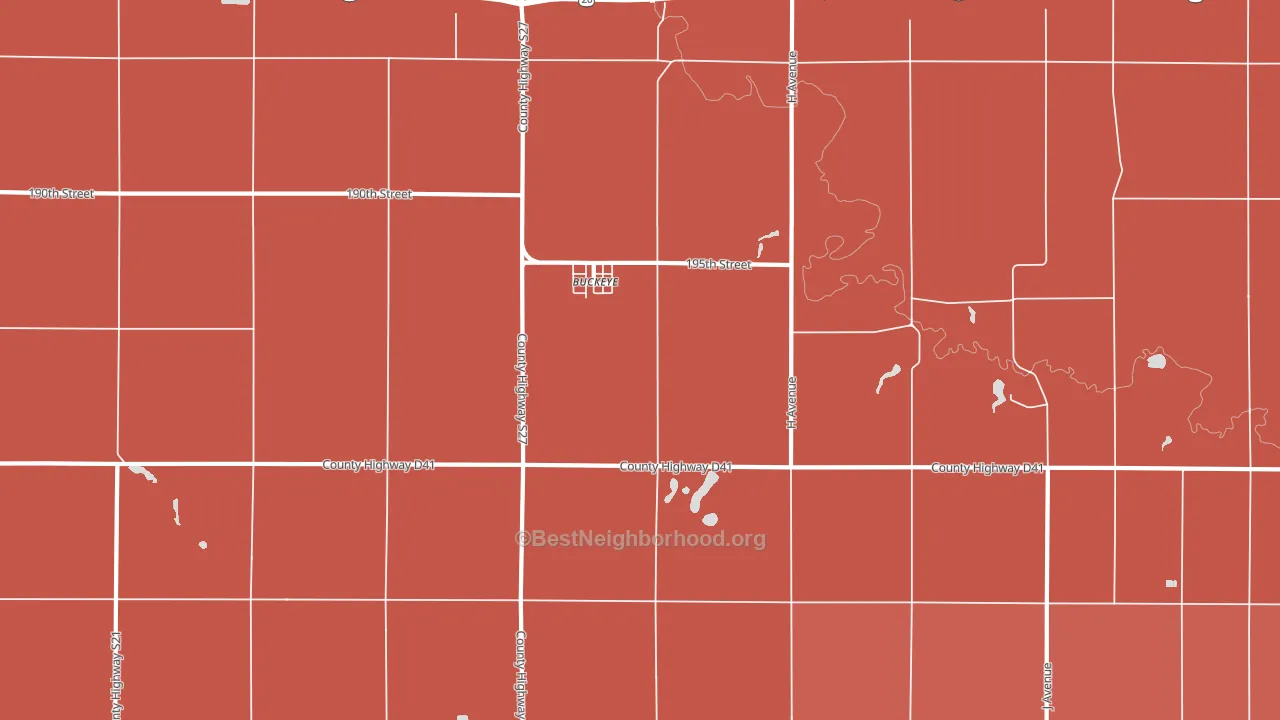 Buckeye, IA block-group political-lean map