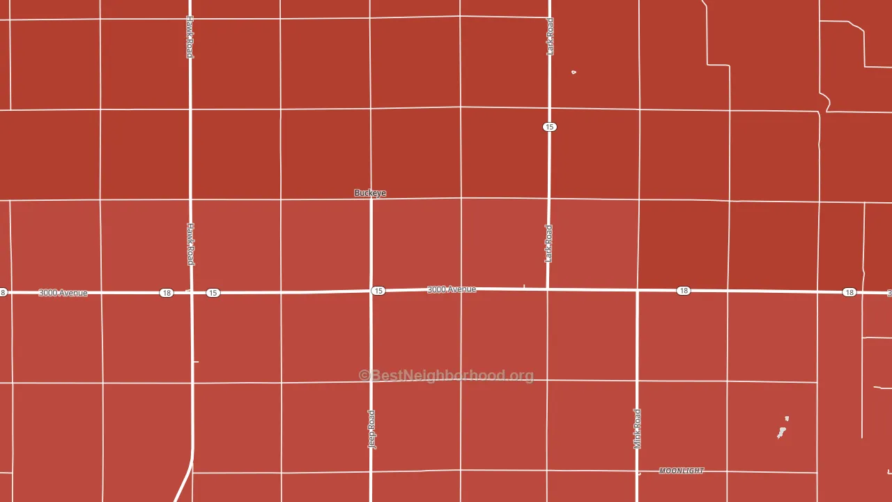 Buckeye, KS block-group political-lean map