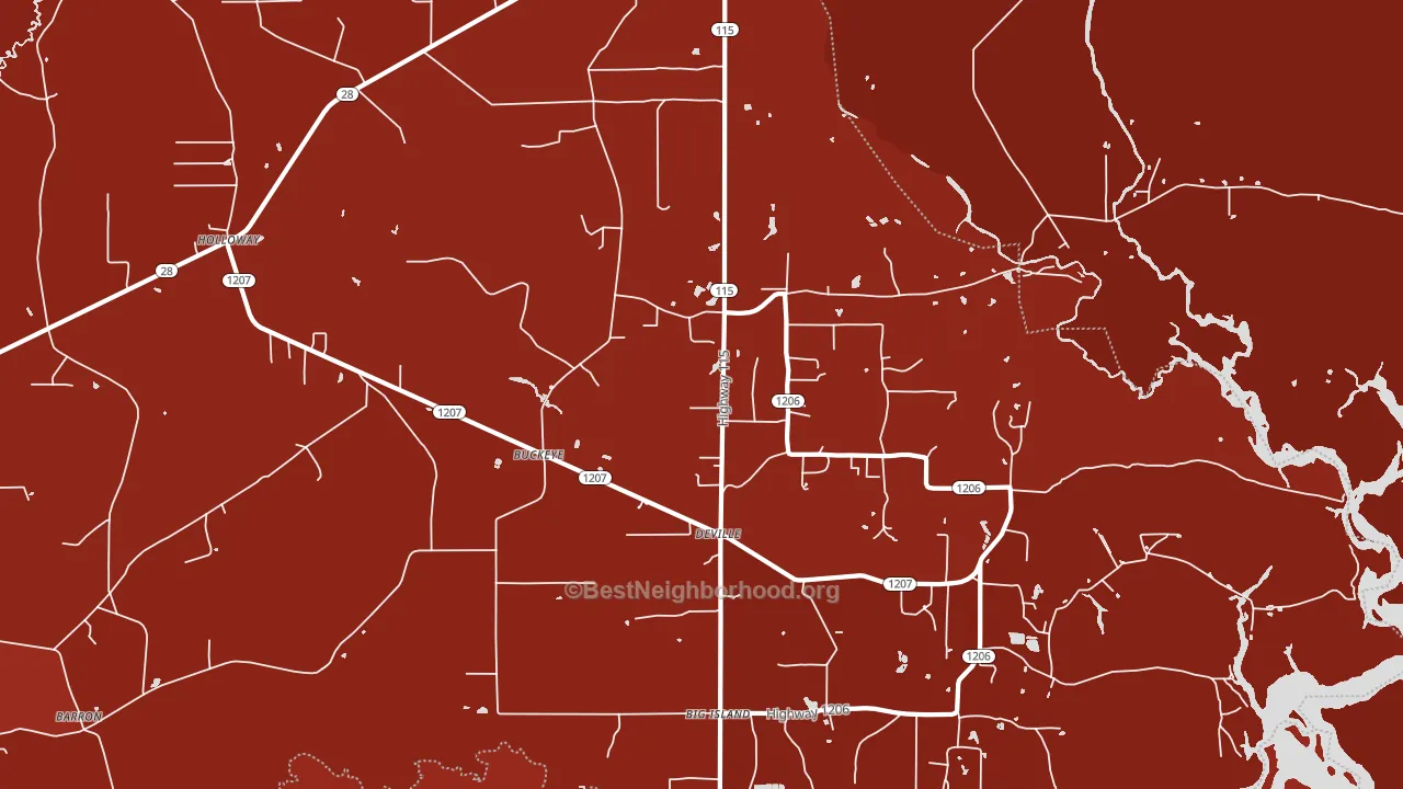 Buckeye, LA block-group political-lean map