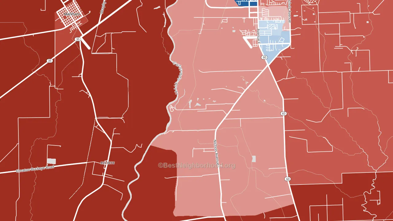 Buckeye, TX block-group political-lean map