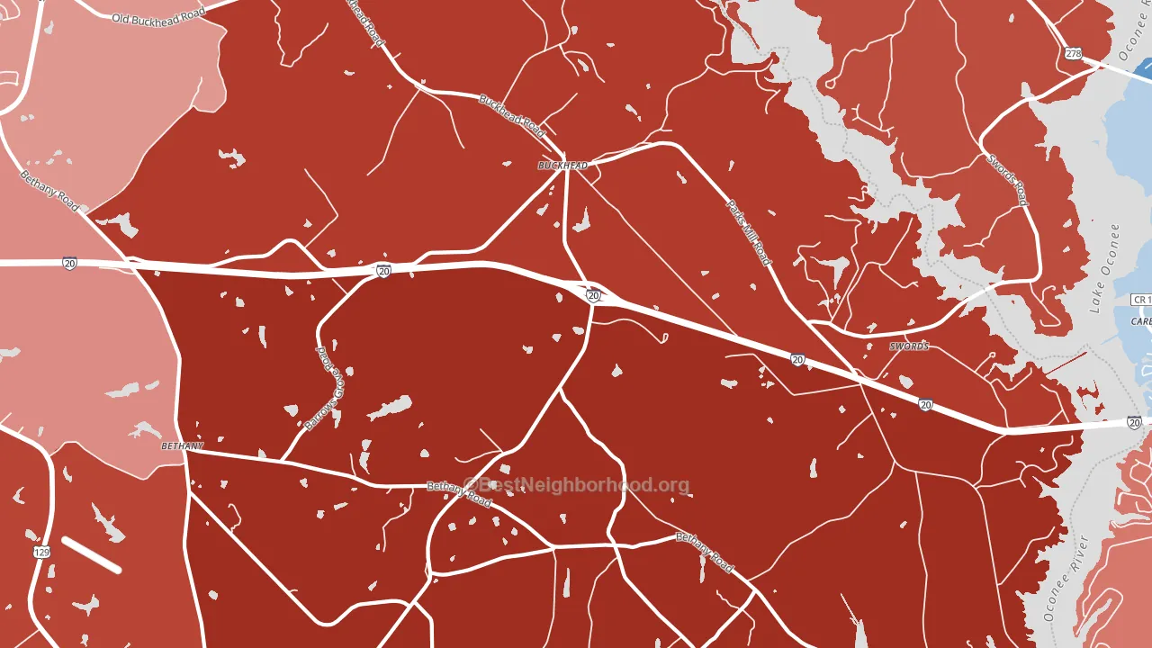 Buckhead, GA block-group political-lean map