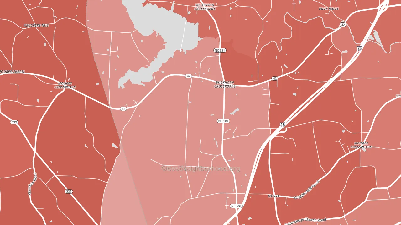 Buckhorn Crossroads, NC block-group political-lean map