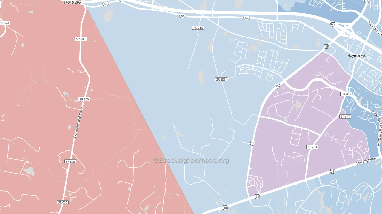 Buckland, VA block-group political-lean map
