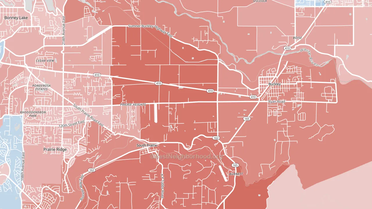 Buckley, WA block-group political-lean map