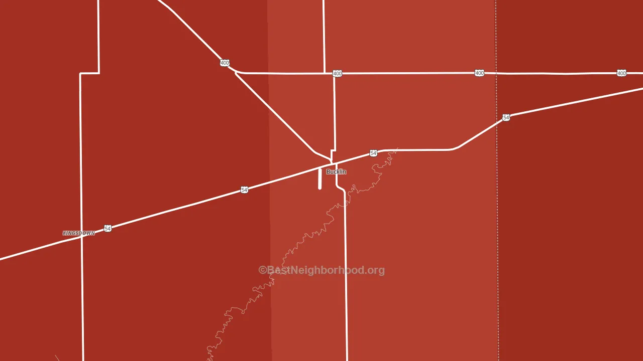 Bucklin, KS block-group political-lean map