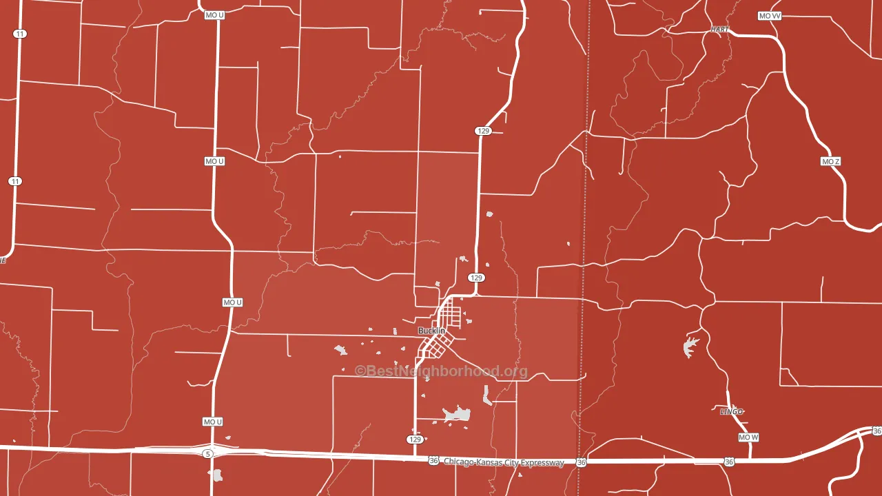 Bucklin, MO block-group political-lean map