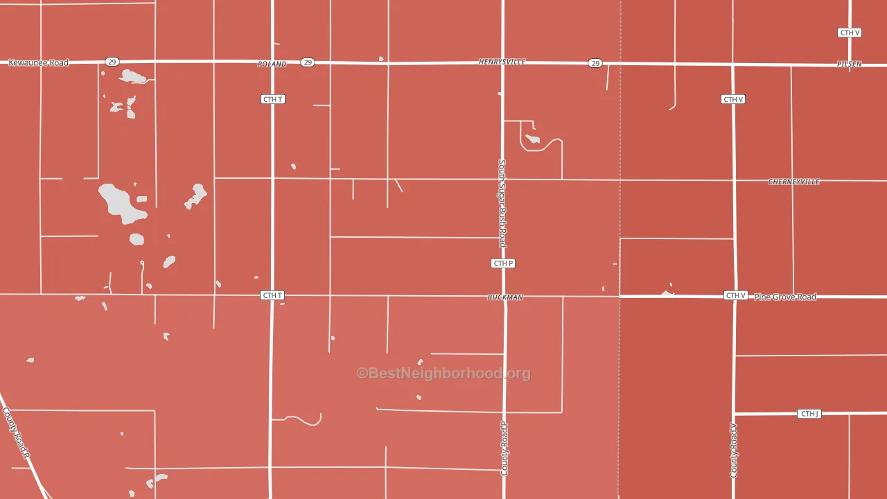 Buckman, WI block-group political-lean map