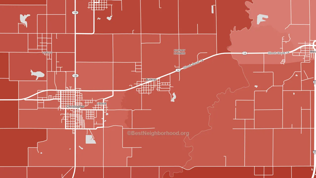 Buckner, IL block-group political-lean map