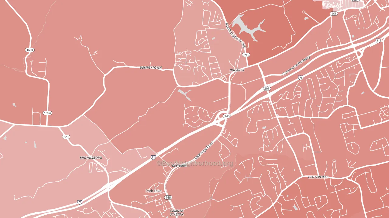 Buckner, KY block-group political-lean map