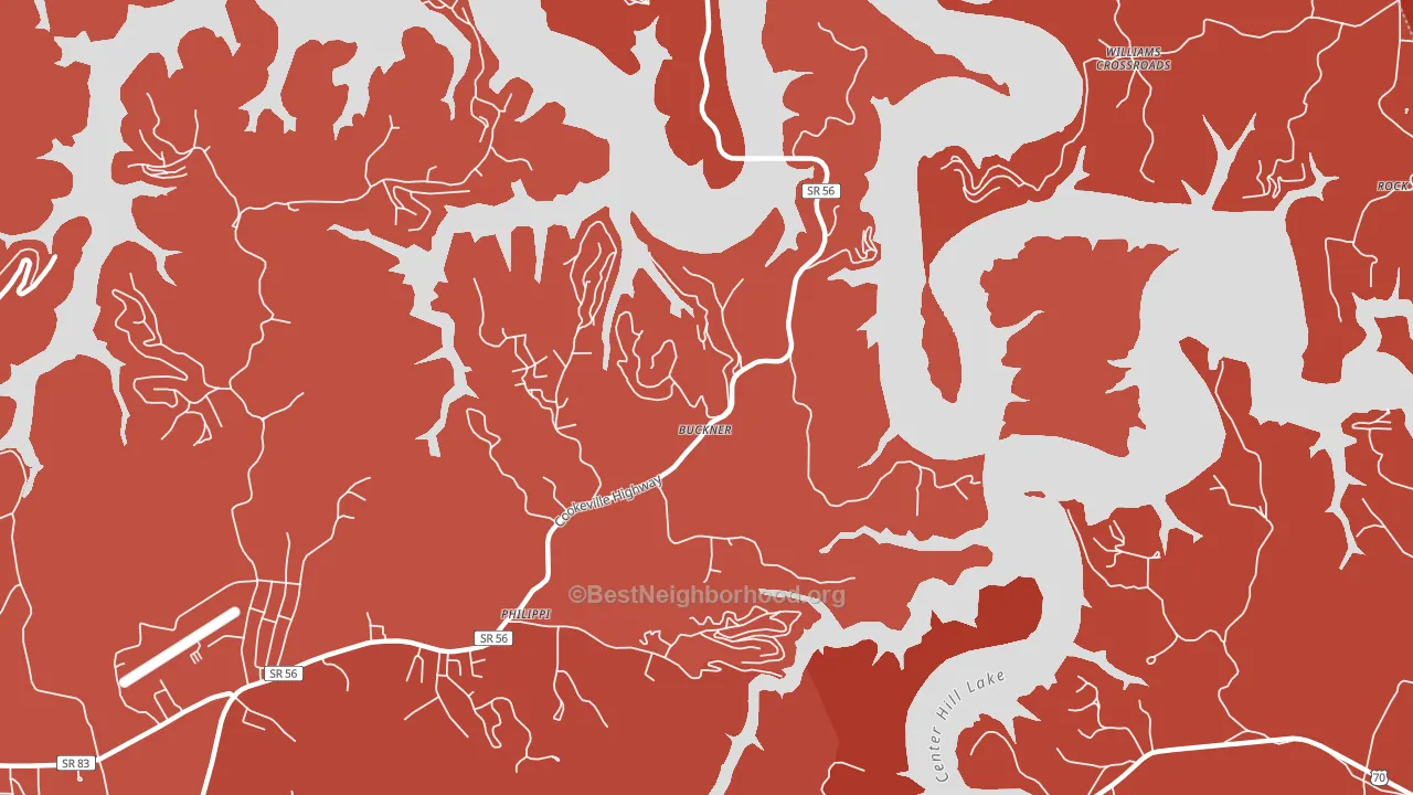 Buckner, TN block-group political-lean map