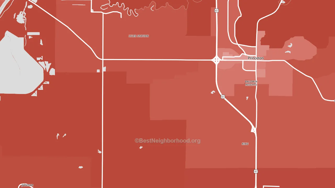 Buckskin, IN block-group political-lean map