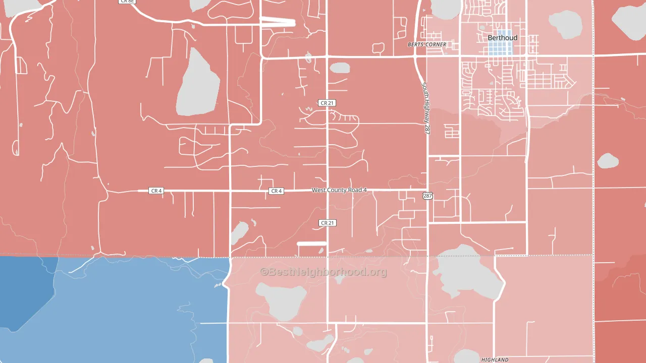 Buda, CO block-group political-lean map