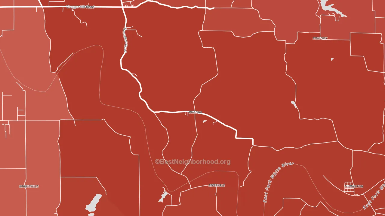 Buddha, IN block-group political-lean map