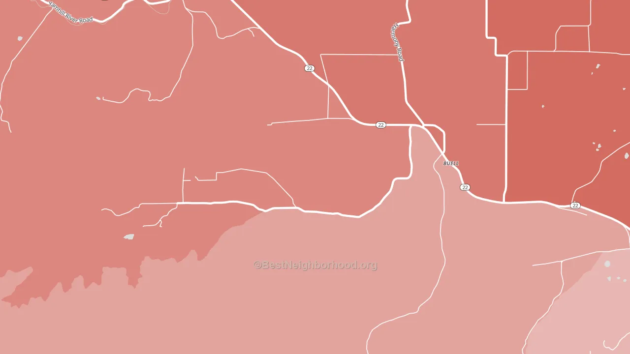 Buell, OR block-group political-lean map