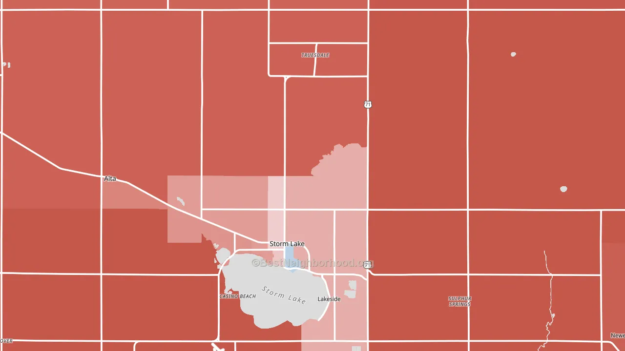 Buena Vista County, IA block-group political-lean map