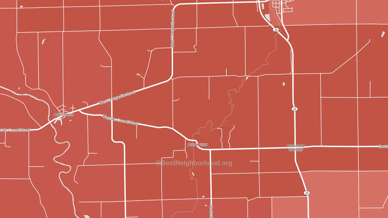 Buena Vista, IL block-group political-lean map