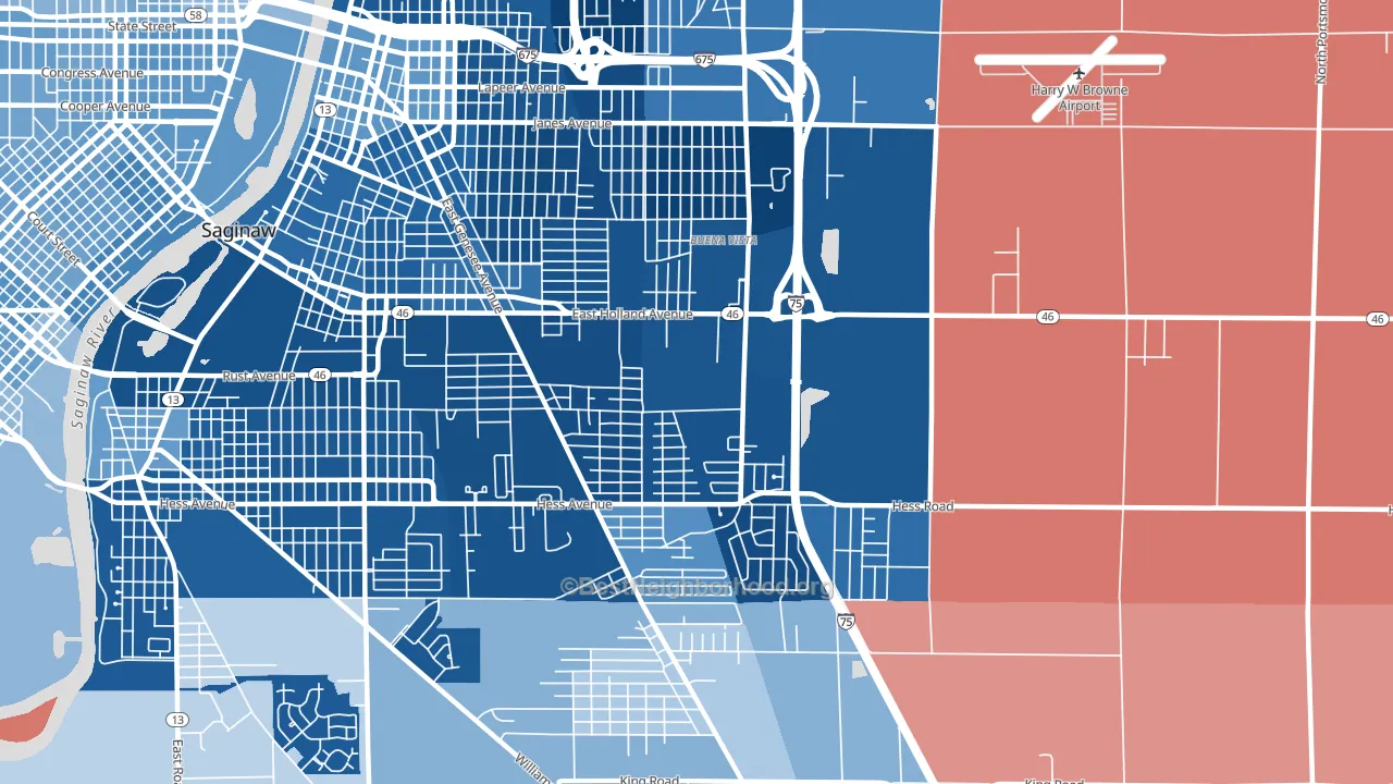 Buena Vista, MI block-group political-lean map