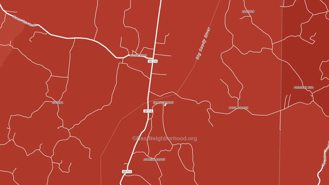 Buena Vista, TN block-group political-lean map