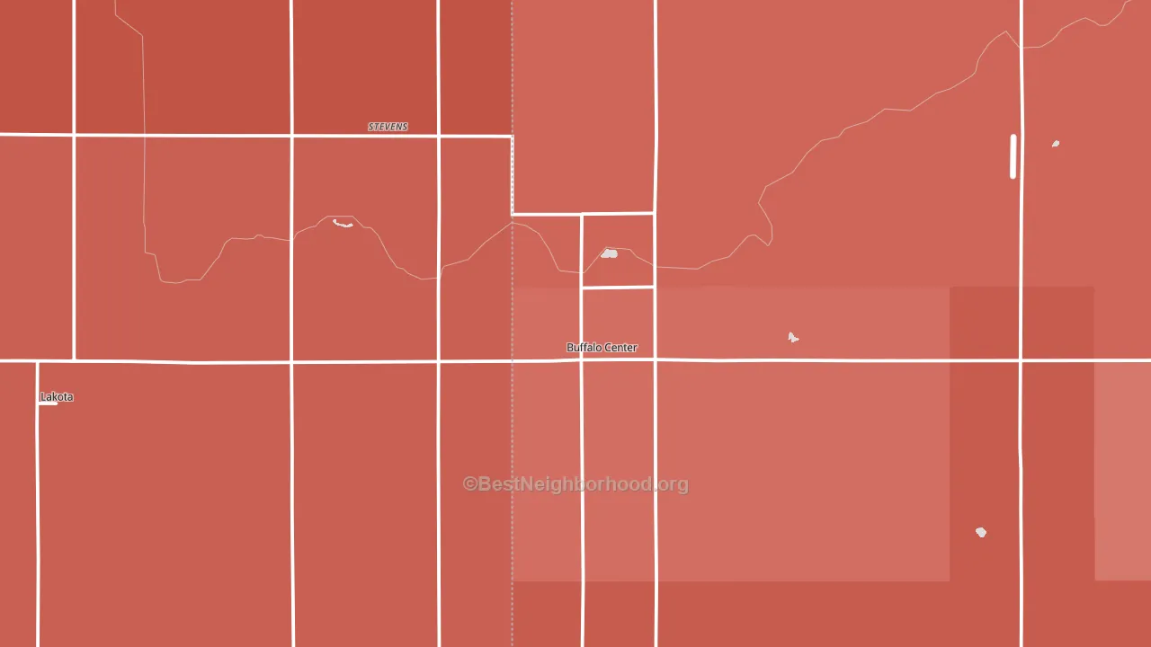 Buffalo Center, IA block-group political-lean map