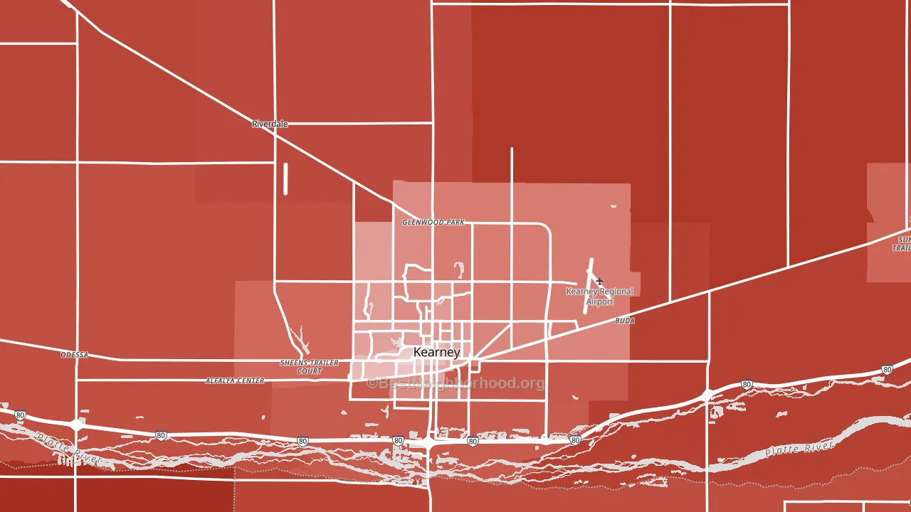 Buffalo County, NE block-group political-lean map