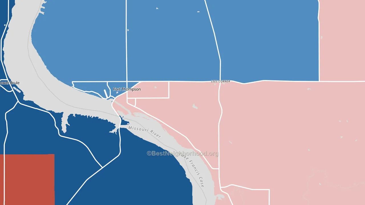 Buffalo County, SD block-group political-lean map
