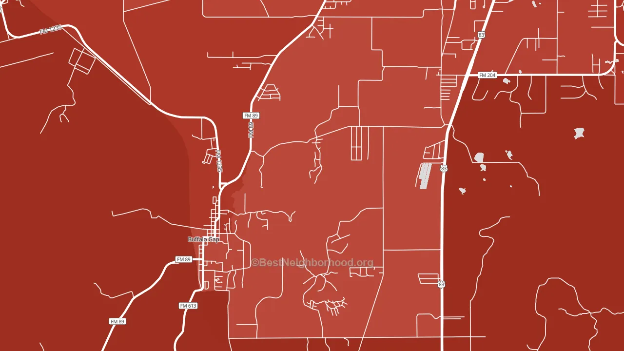 Buffalo Gap, TX block-group political-lean map
