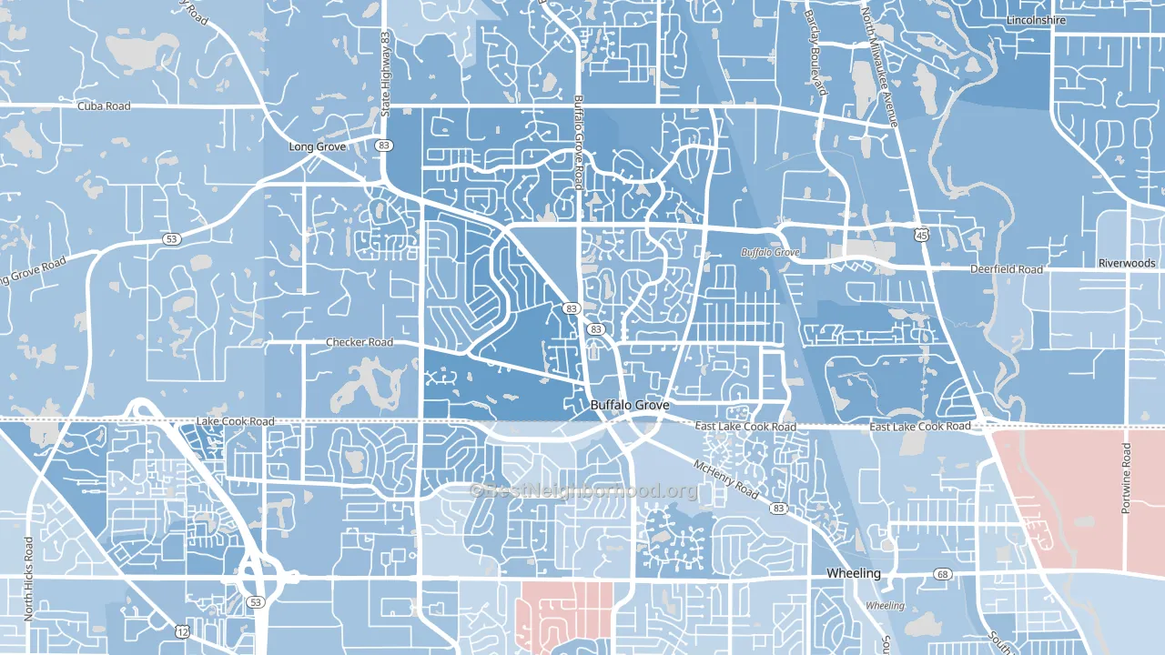 Buffalo Grove, IL block-group political-lean map
