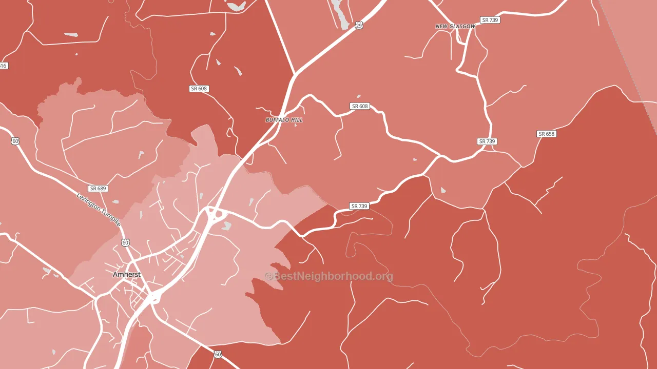 Buffalo Hill, VA block-group political-lean map