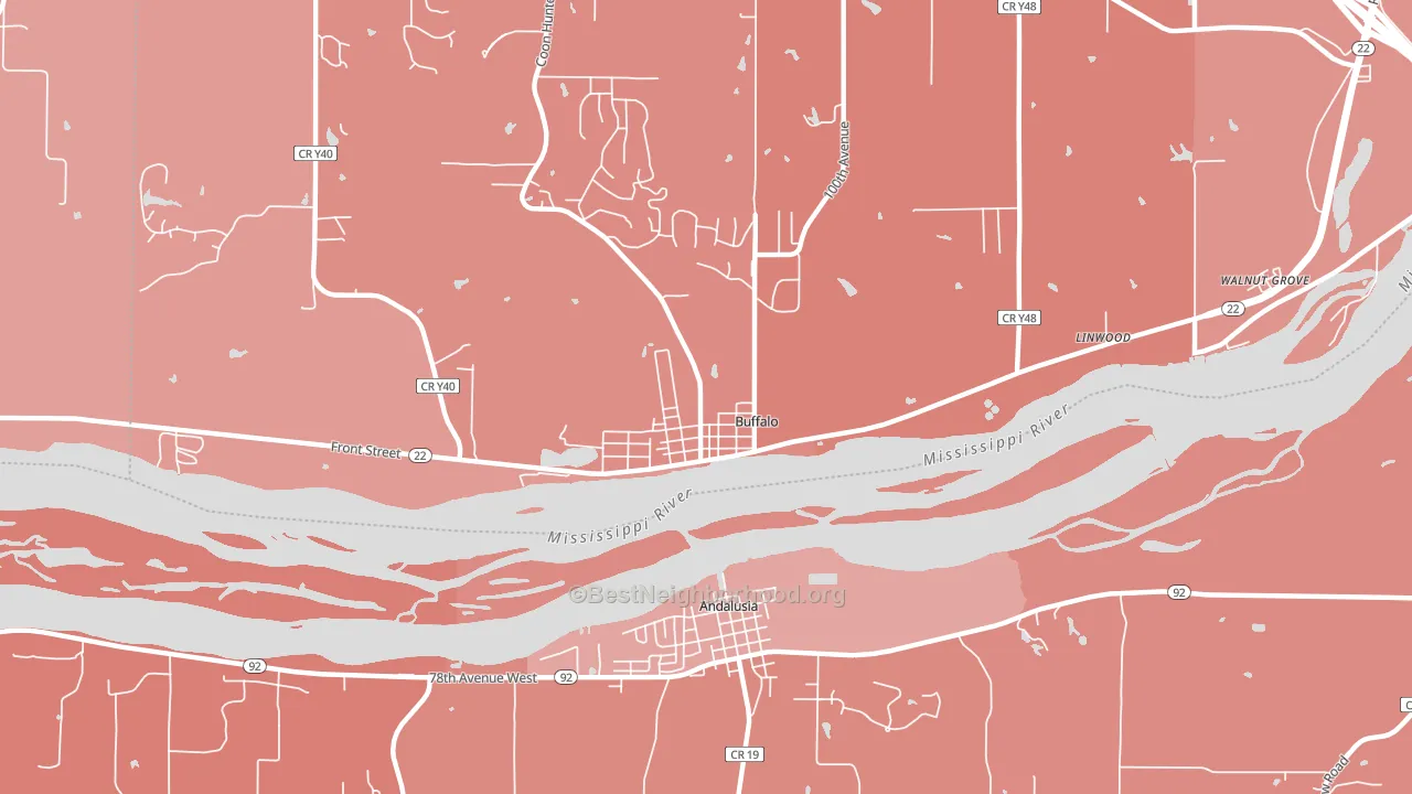 Buffalo, IA block-group political-lean map