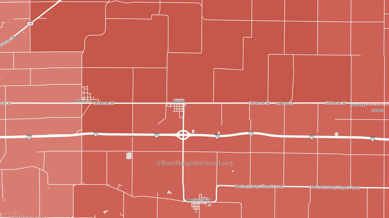Buffalo, IL block-group political-lean map
