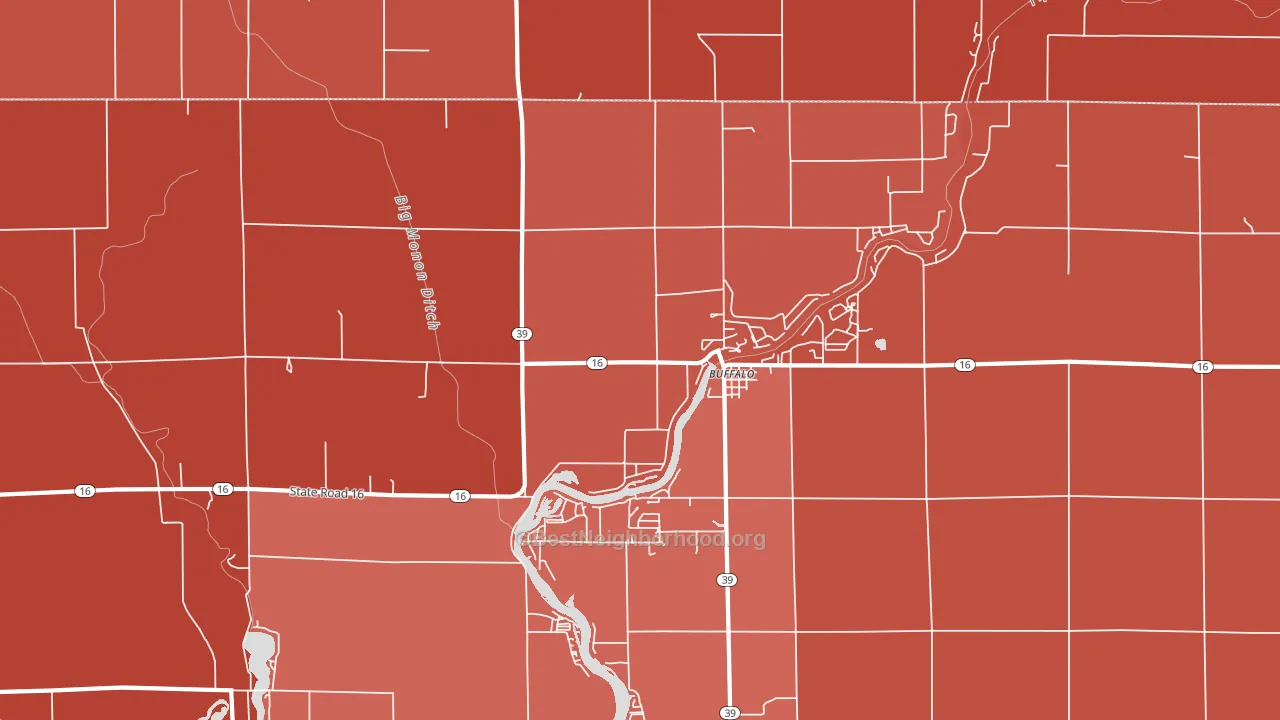 Buffalo, IN block-group political-lean map