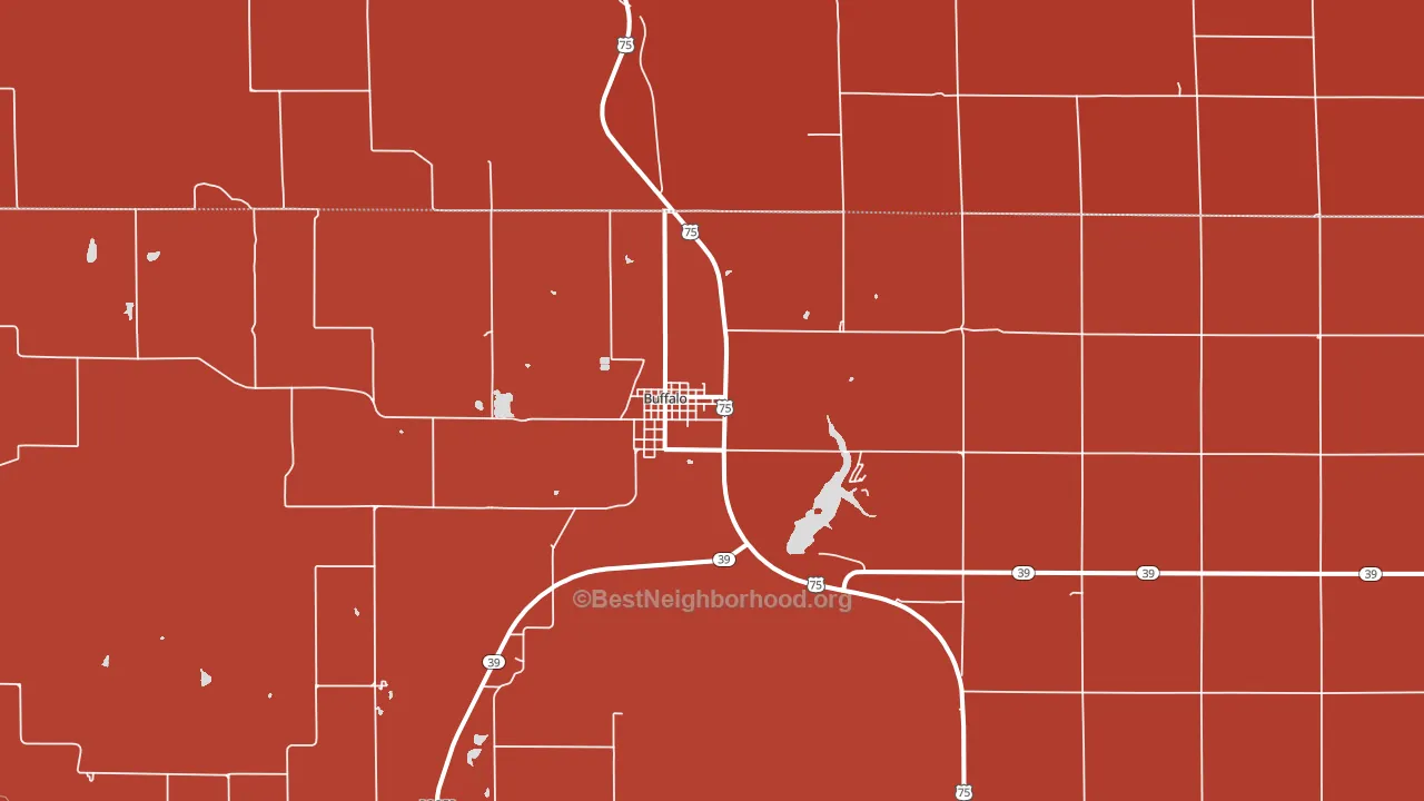 Buffalo, KS block-group political-lean map