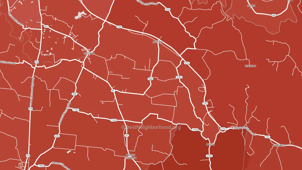 Buffalo, KY block-group political-lean map