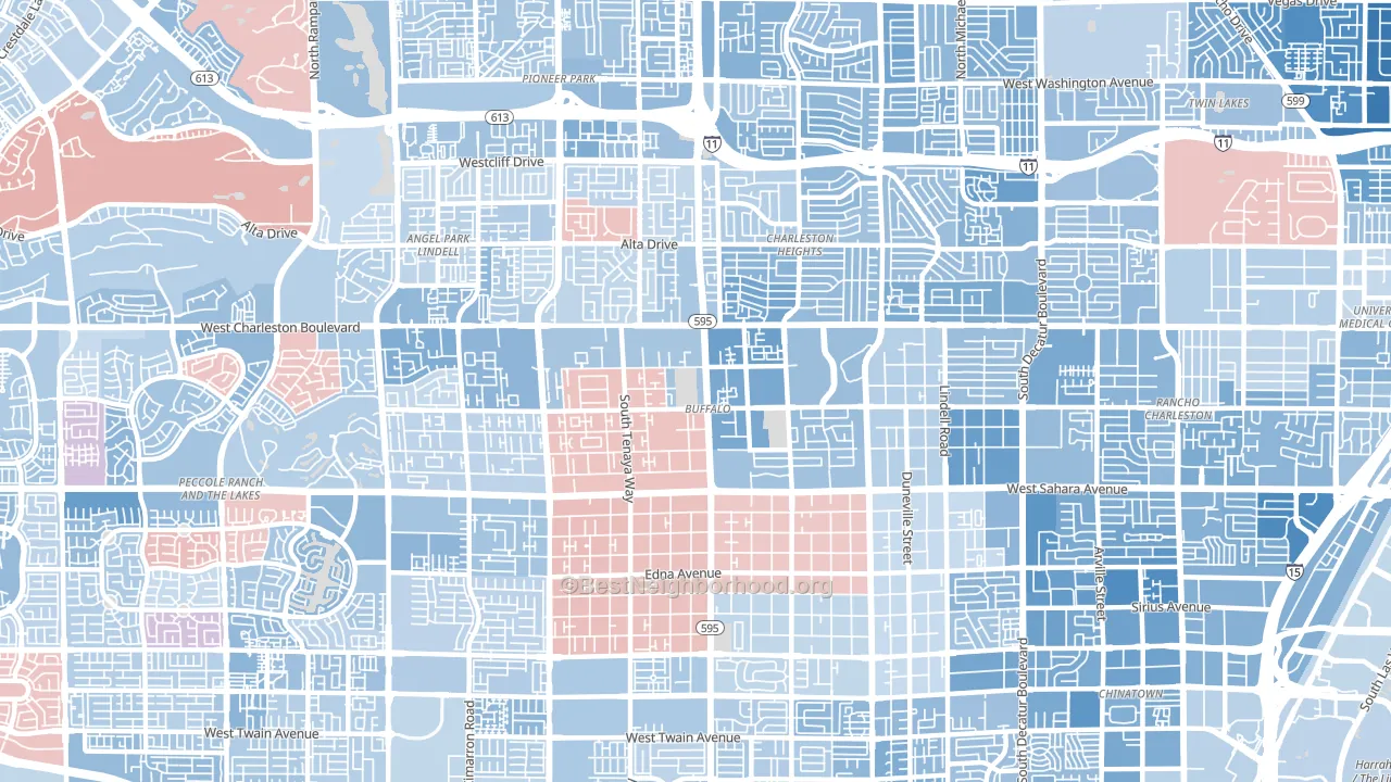 Buffalo, Las Vegas, NV block-group political-lean map