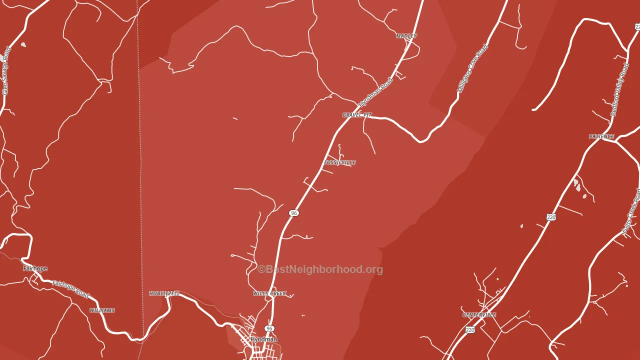 Buffalo Mills, PA block-group political-lean map