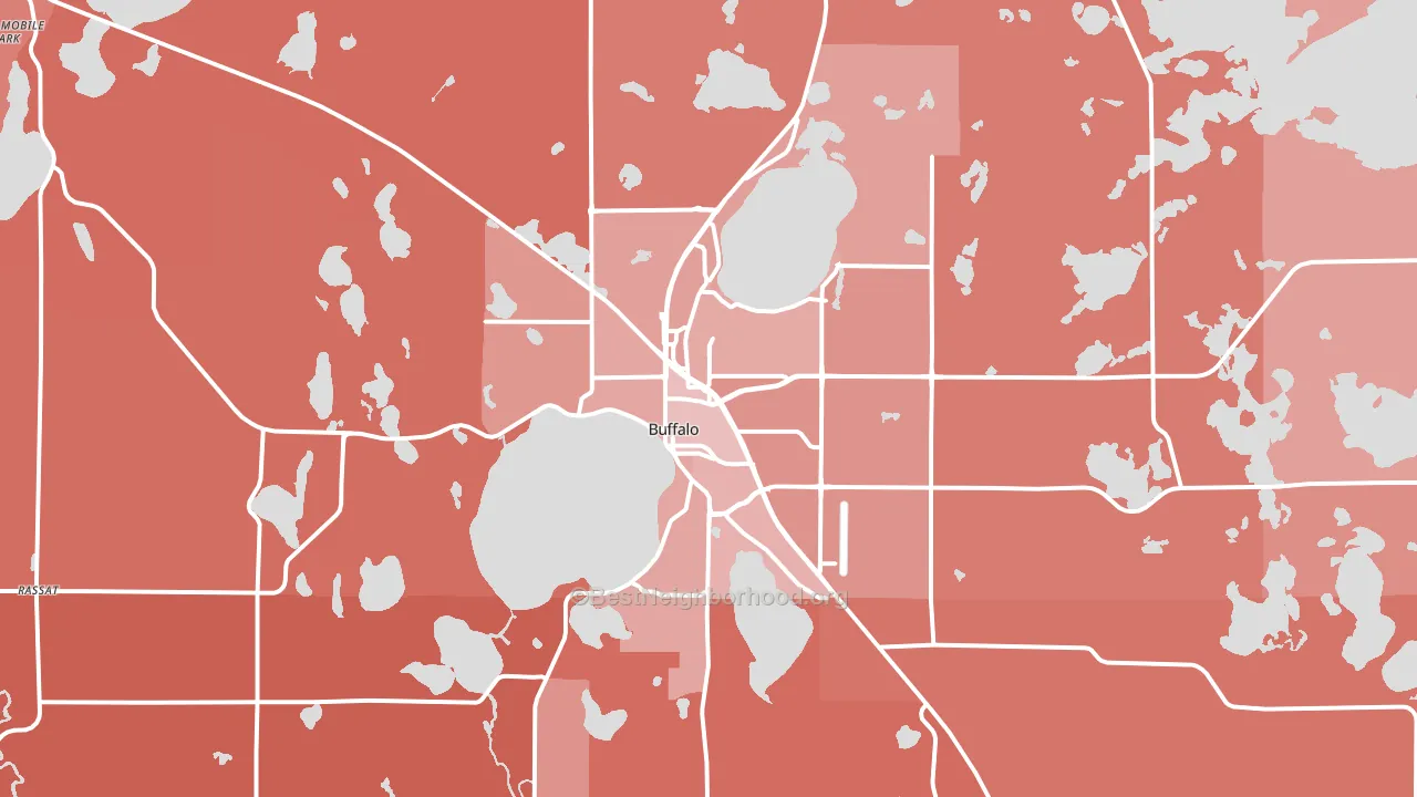 Buffalo, MN block-group political-lean map