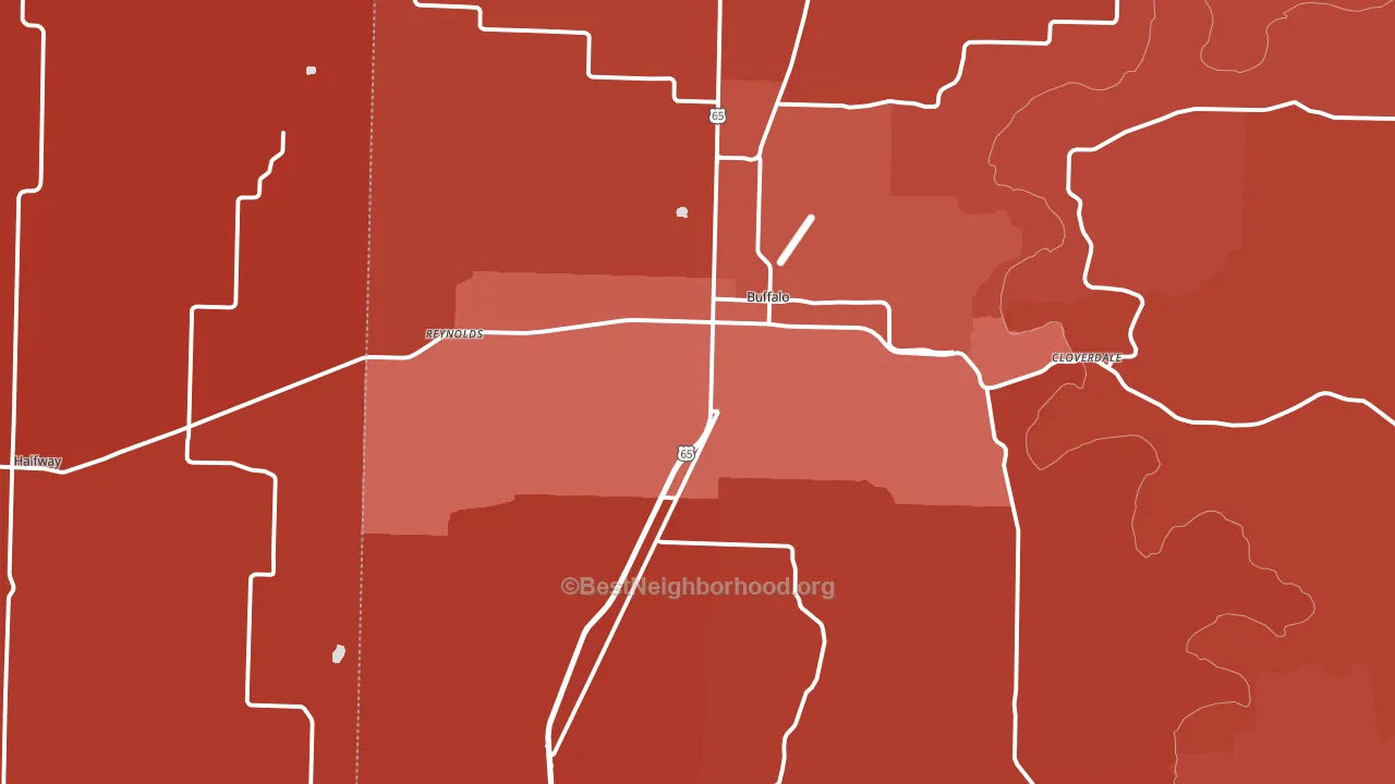 Buffalo, MO block-group political-lean map
