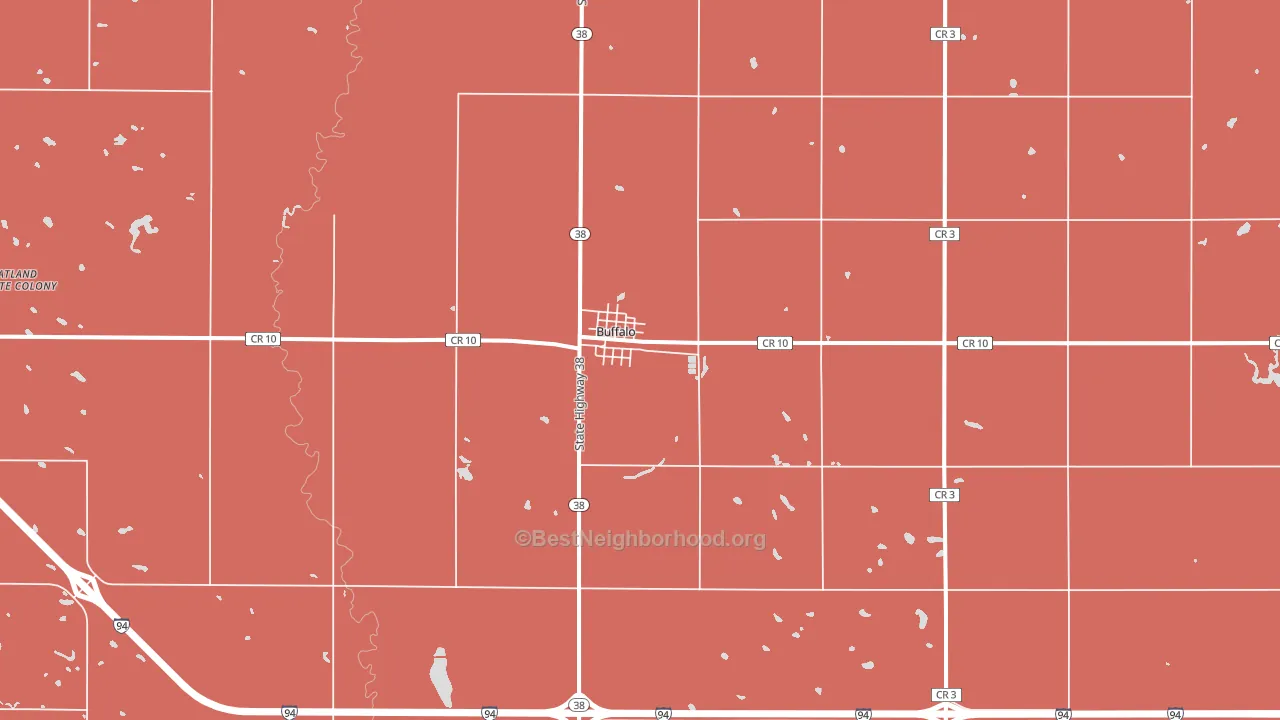 Buffalo, ND block-group political-lean map