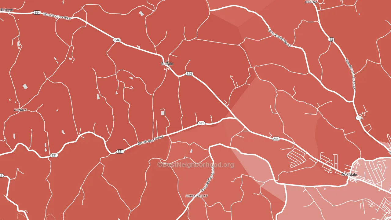 Buffalo, PA block-group political-lean map