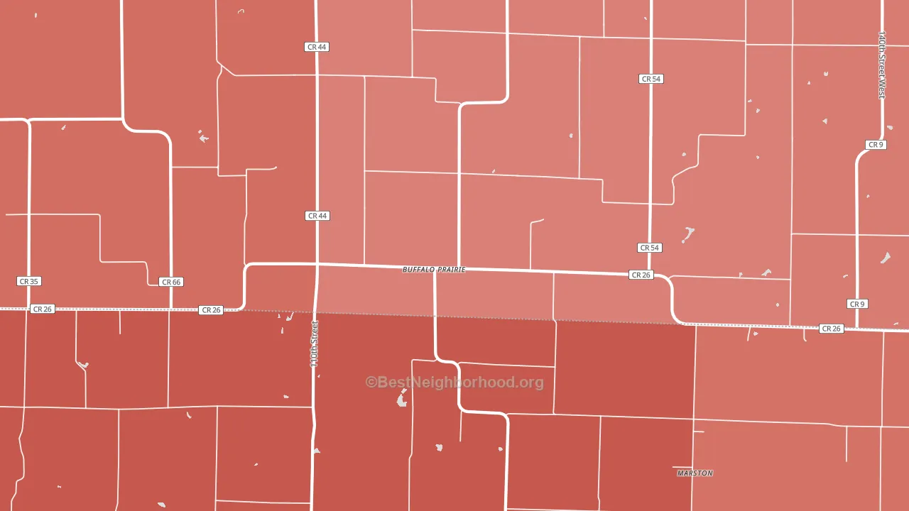 Buffalo Prairie, IL block-group political-lean map