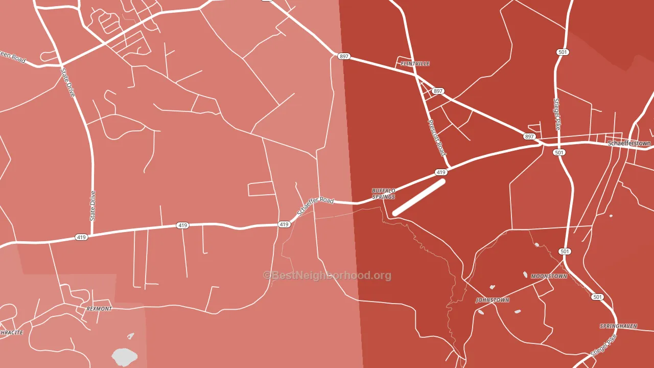 Buffalo Springs, PA block-group political-lean map