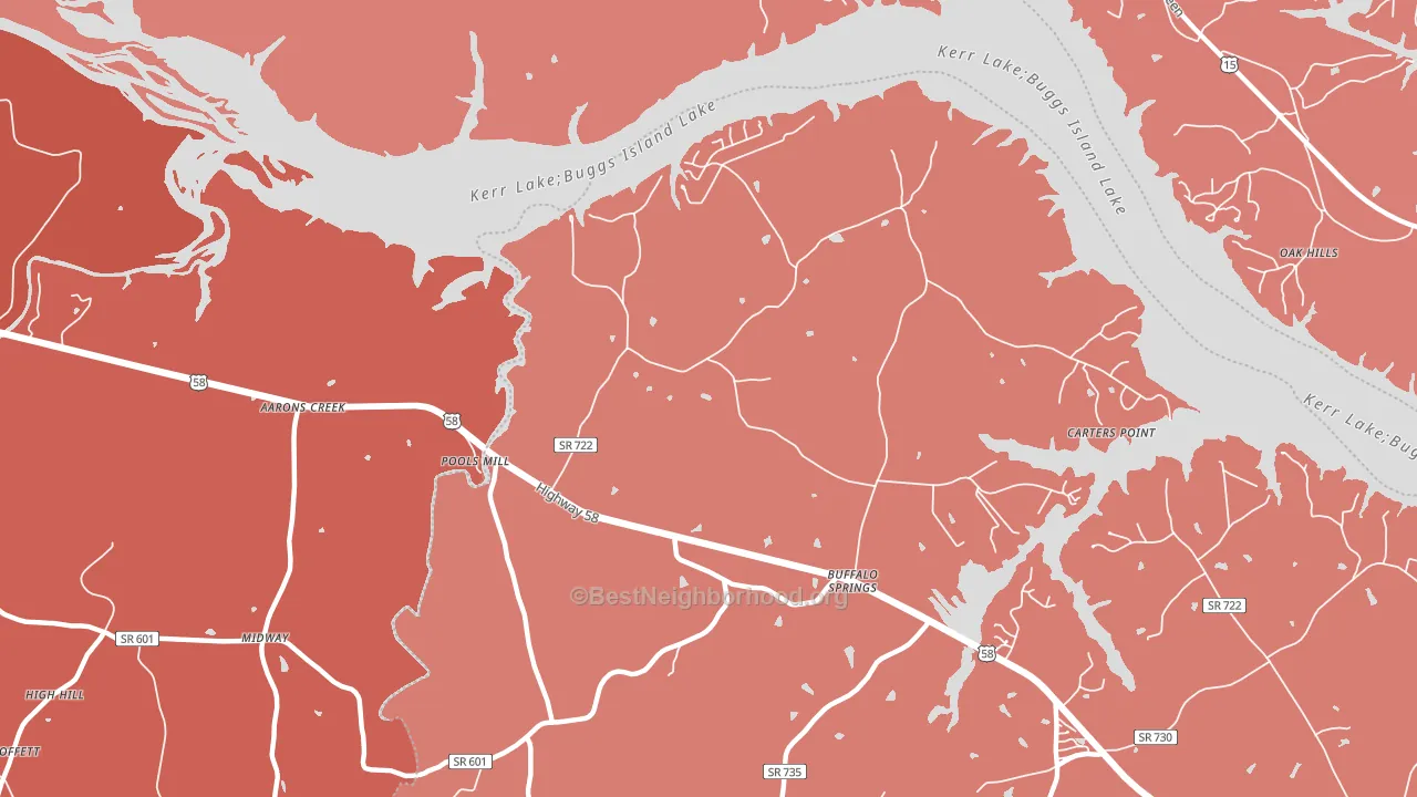 Buffalo Springs, VA block-group political-lean map